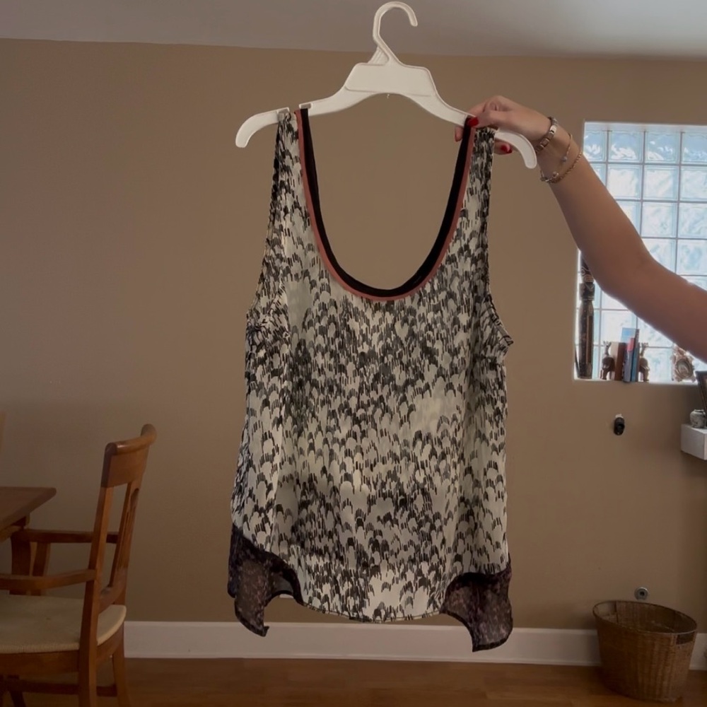 Silence + Noise Sheer Patterned Tank Top